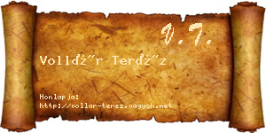 Vollár Teréz névjegykártya